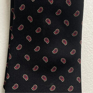 Tattersall All Silk Black & Red Neck Tie Formal Vintage